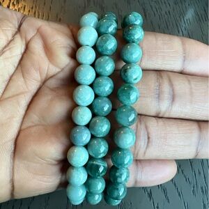 Blue water jade bracelet 8mm (one)